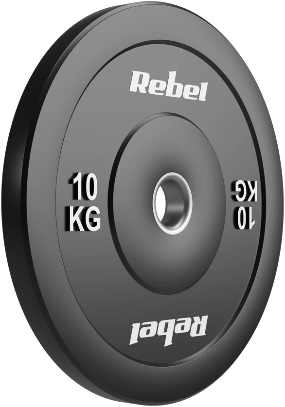 Olimpiniai gumuoti svarmenys BUMPER rinkinys 2x10kg, skylės skersmuo 51 mm, REBEL ACTIVE