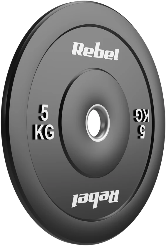 Olimpiniai gumuoti svarmenys BUMPER rinkinys 2x5kg, skylės skersmuo 51 mm, REBEL ACTIVE
