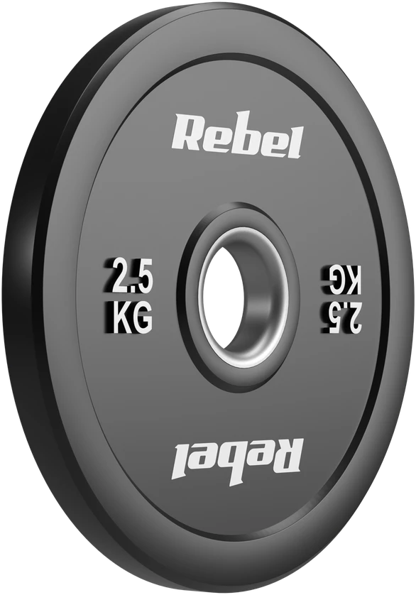 Olimpiniai gumuoti svarmenys BUMPER rinkinys 2x2.5kg, skylės skersmuo 51 mm, REBEL ACTIVE
