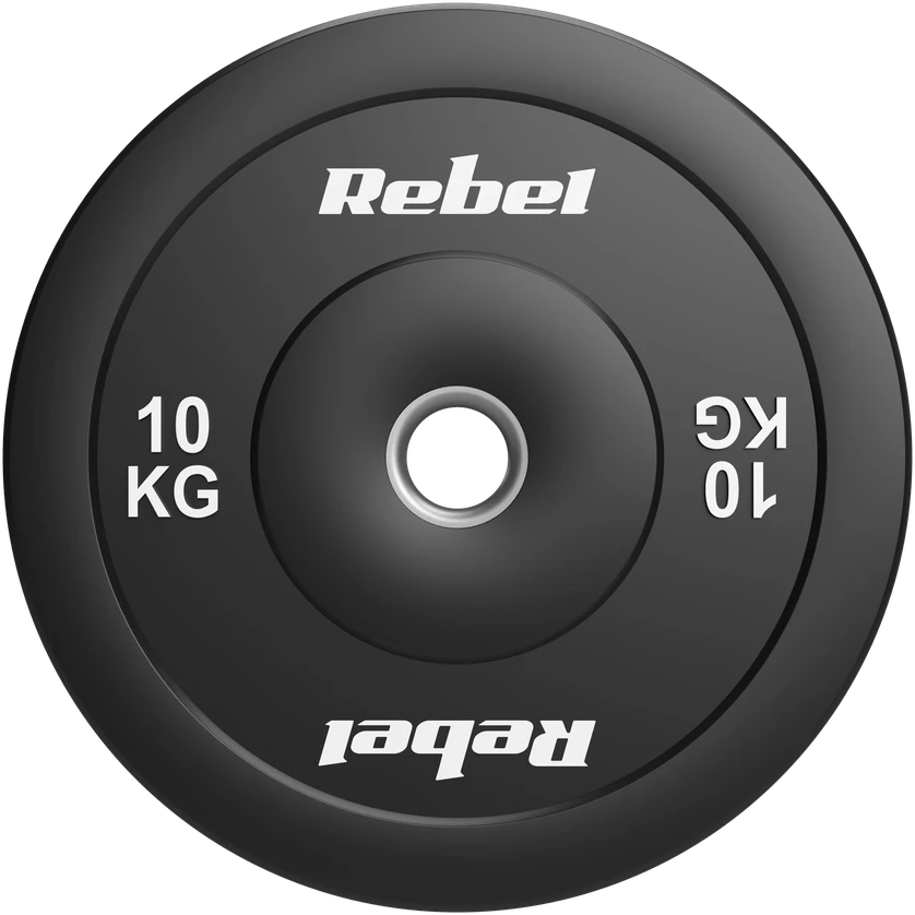 Olimpiniai gumuoti svarmenys BUMPER rinkinys 2x10kg, skylės skersmuo 51 mm, REBEL ACTIVE
