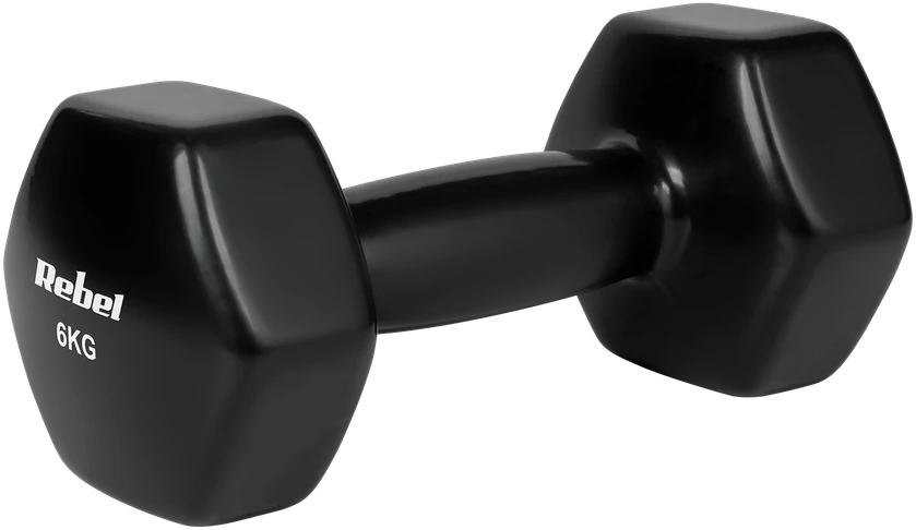 >>>ŠEŠIAKAMPIAI ketaus vinilo hanteliai 2 x 6kg, REBEL ACTIVE