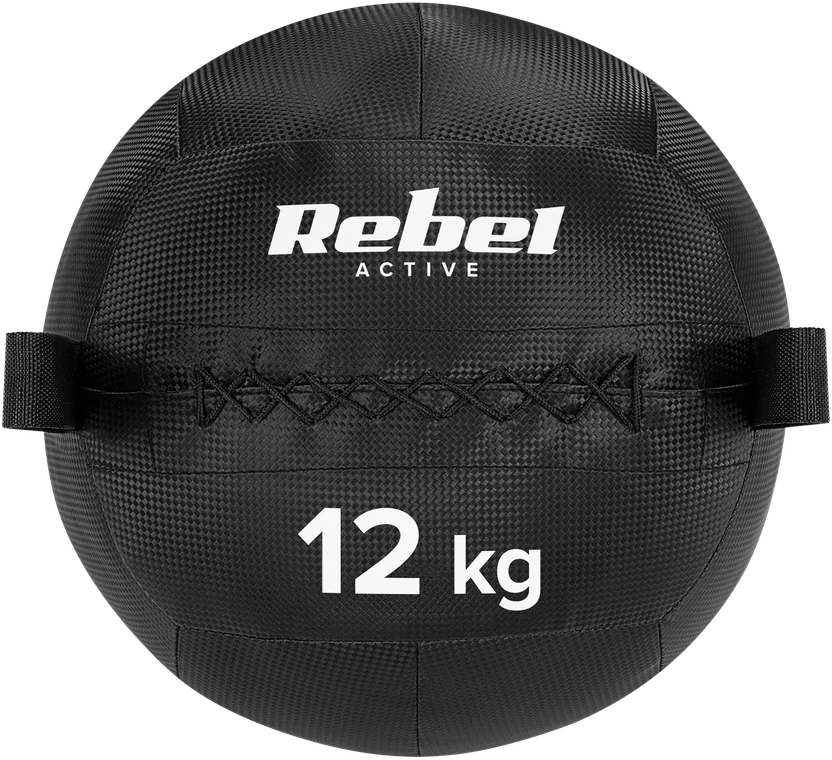 >>Medicininis kamuolys fitneso ir reabilitacijos pratimams, 12 kg, REBEL ACTIVE
