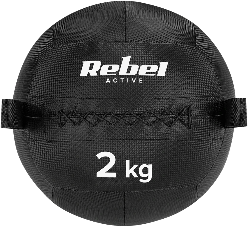 >>Medicininis kamuolys kūno rengybos ir reabilitacijos pratimams, 2kg, REBEL ACTIVE