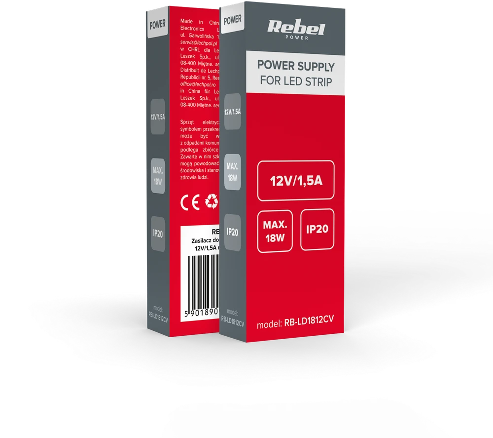>>Rebel maitinimo šaltinis LED girliandoms 12 V / 1.5 A, maks, 18 W, IP20