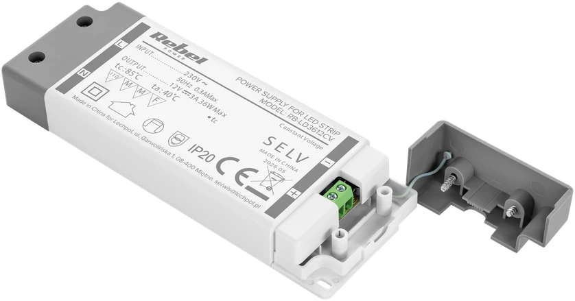 >>Rebel maitinimo šaltinis LED girliandoms 12V/3A, maks, 36W, IP20