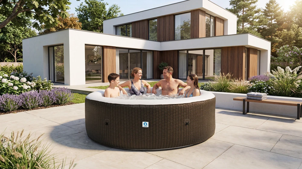 Sodo SPA, pripučiamas baseinas, hidromasažas AVENLI NICE 6 asmenims 204x70 raudonas