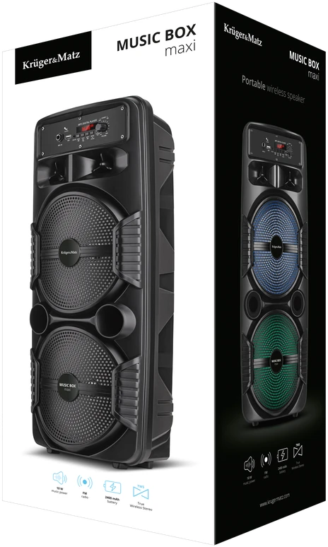 Kruger & Matz Przenośny „KrugerMatz Music Box Maxi“ nešiojama belaidė kolonėlė