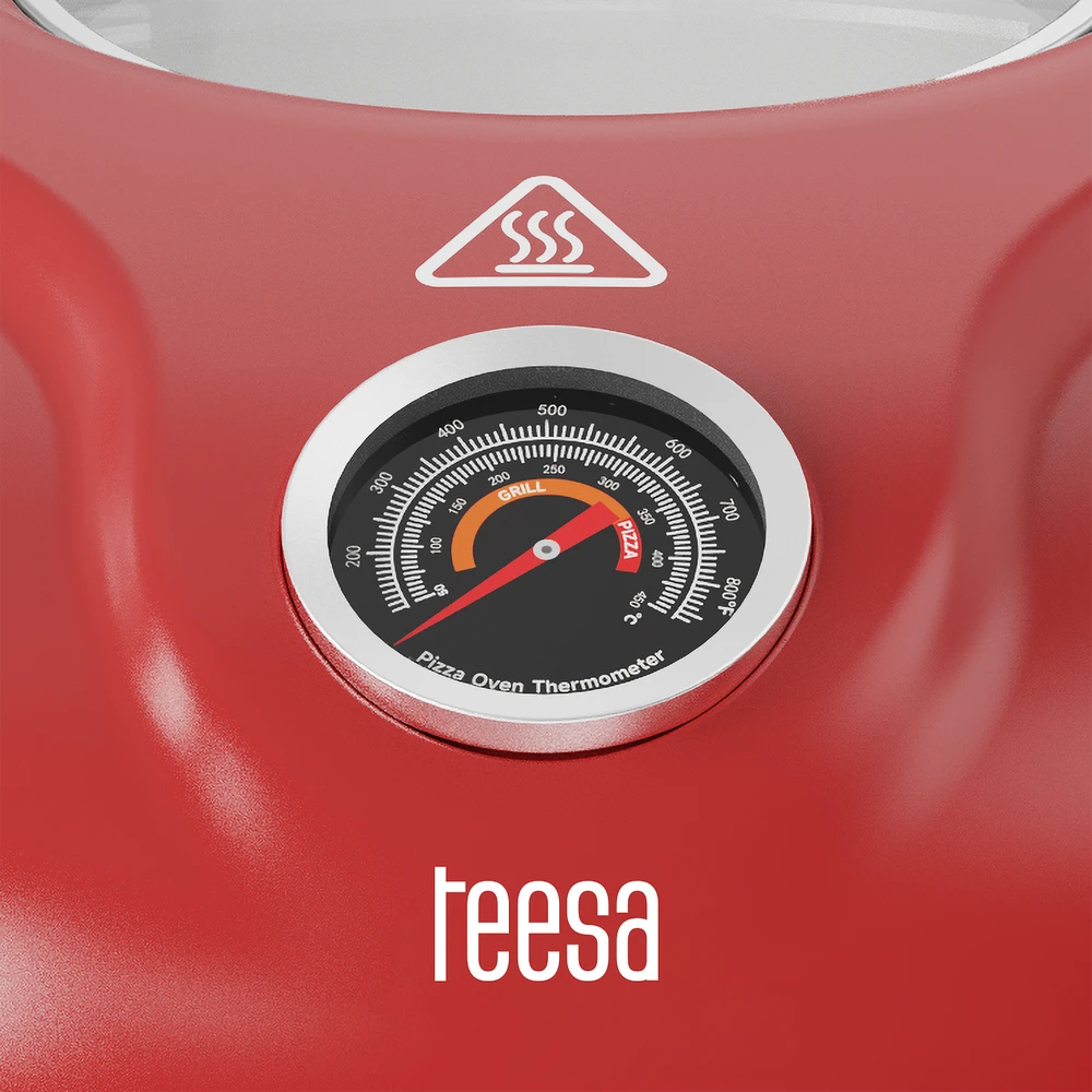 >TEESA SUPREME MAX picos krosnelė 1800 W, 400 laipsnių, du kaitinimo elementai, langelis, raudona, 35 cm