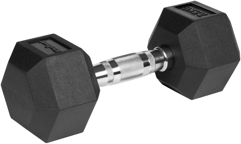 Hantle Guma dengti ketaus hanteliai HEX 2x7,5kg REBEL ACTIVE