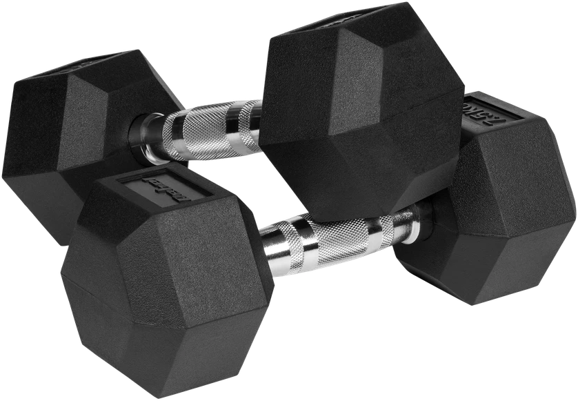 Hantle Guma dengti ketaus hanteliai HEX 2x7,5kg REBEL ACTIVE