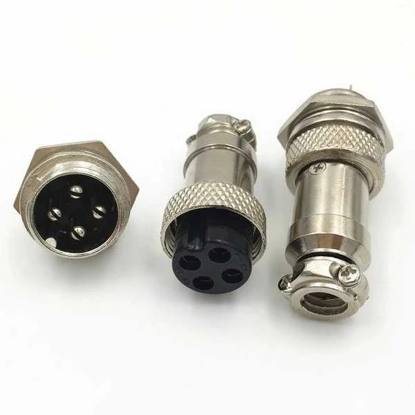 GX12 4-PIN jungčių rinkinys su kontaktų išdėstymu