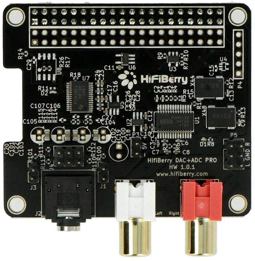 HiFiBerry DAC+ ADC Pro plokštės detalus vaizdas