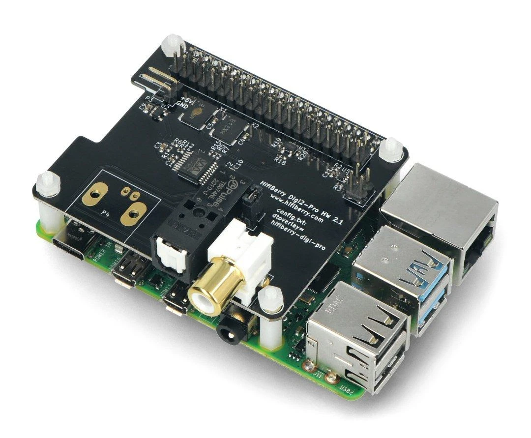 HiFiBerry Digi2 Pro - garso plokštė, skirta Raspberry Pi 4B/3B+/3/2/B+/A+/Zero