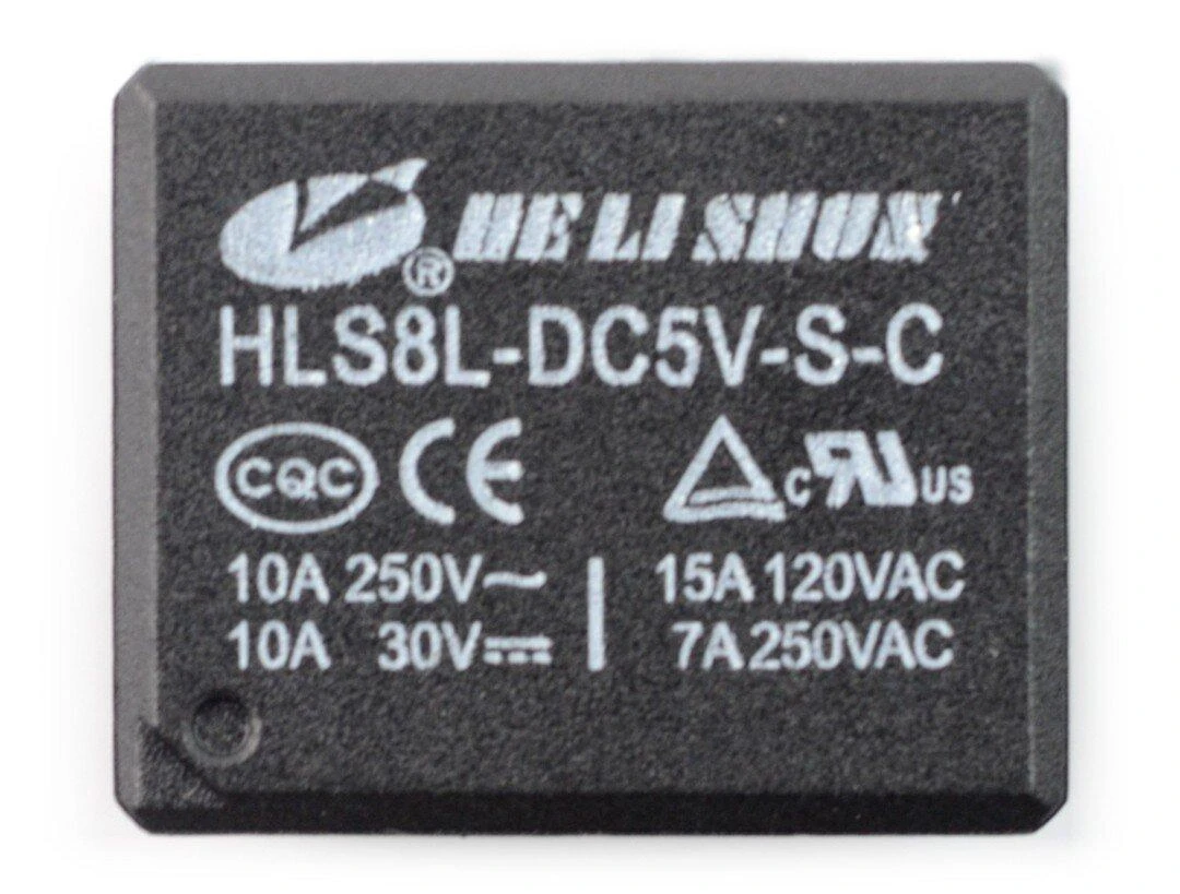 HLS8L-DC5V-S-C relė su techninėmis specifikacijomis