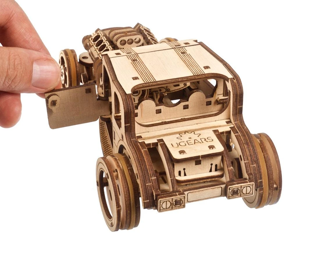 Dėlionė Hot Rod Furious Mouse - mini automobilis - mechaninis surinkimo modelis - fanera - 207 elementai - Ugearsmodels
