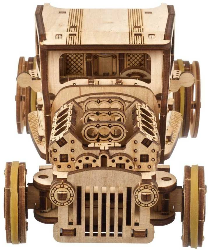 Dėlionė Hot Rod Furious Mouse - mini automobilis - mechaninis surinkimo modelis - fanera - 207 elementai - Ugearsmodels