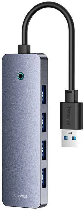 4in1 šakotuvas „Baseus UltraJoy Lite“, 15 cm, USB-A į 4x USB 3.0 + USB-C 5V (rutulinis)