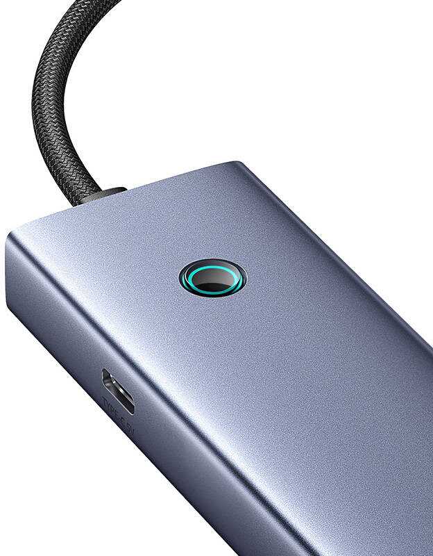 Hub Baseus UltraJoy Series Lite 4-Port 50cm (USB į USB3.0*4+Type-C5V) (pilka)