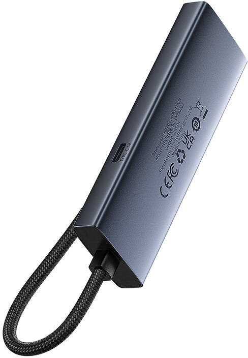 Hub Baseus UltraJoy Series Lite 4 prievadų (C tipo iki USB3.0*4+Type-C 5V) (pilka)