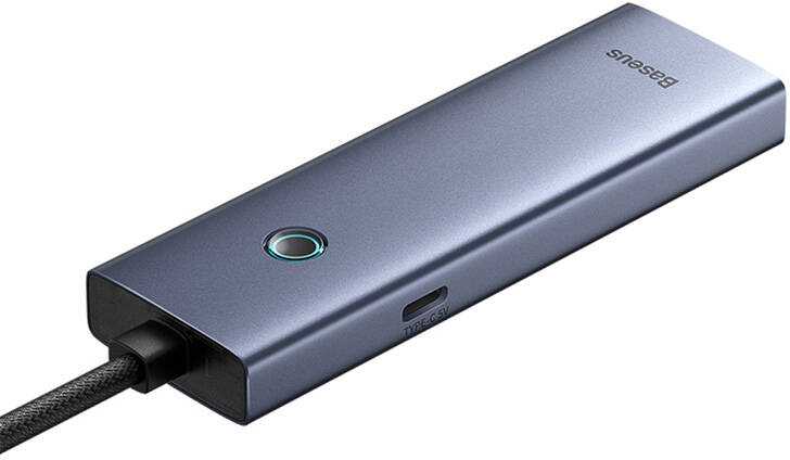 Hub Baseus UltraJoy Series Lite 4 prievadų (C tipo iki USB3.0*4+Type-C 5V) (pilka)