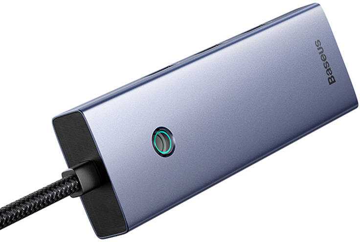 Hub Baseus UltraJoy Series Lite 4 prievadų (C tipo iki USB3.0*4+Type-C 5V) (pilka)