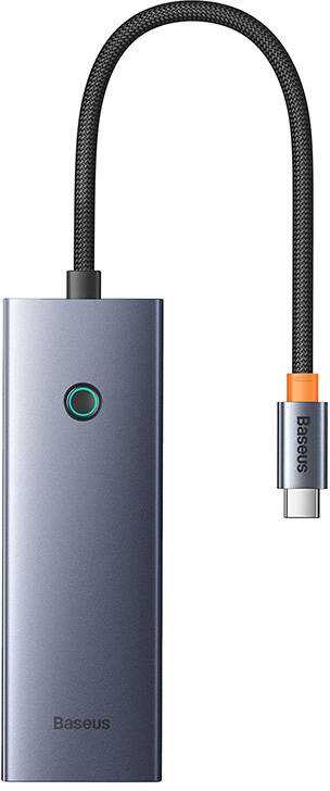Hub Baseus UltraJoy Series Lite 4 prievadų (C tipo iki USB3.0*4+Type-C 5V) (pilka)