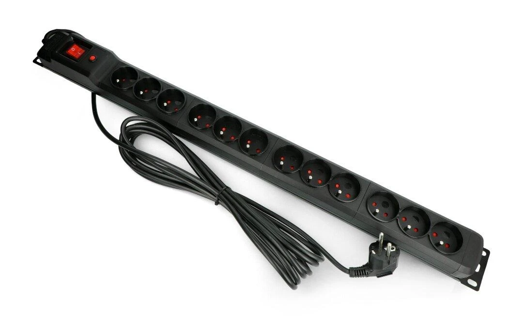 ARMAC M12/16/45/CZ Surge Protection MULTI 12M/16A RACK 19 12 lizdų 4,5m juodas