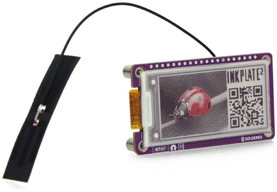 Inkplate 2 – 2.13 colių 212x104 pikselių elektroninio popieriaus ekranas – ESP32 – skirta Arduino – Soldered 333166