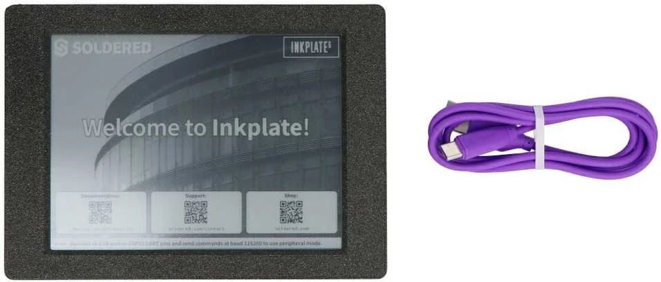 Inkplate 6 su korpusu ir baterija – 6 colių elektroninio popieriaus ekranas 800x600px – ESP32 – skirtas Arduino – Soldered 333229
