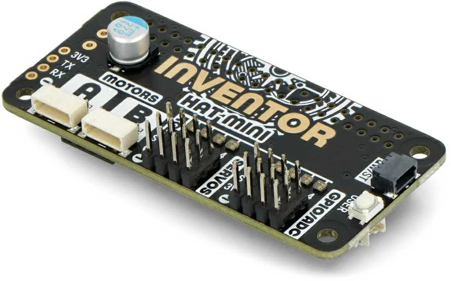 Inventor HAT Mini - roboto valdiklis - skydas Raspberry Pi - PiMoroni PIM672