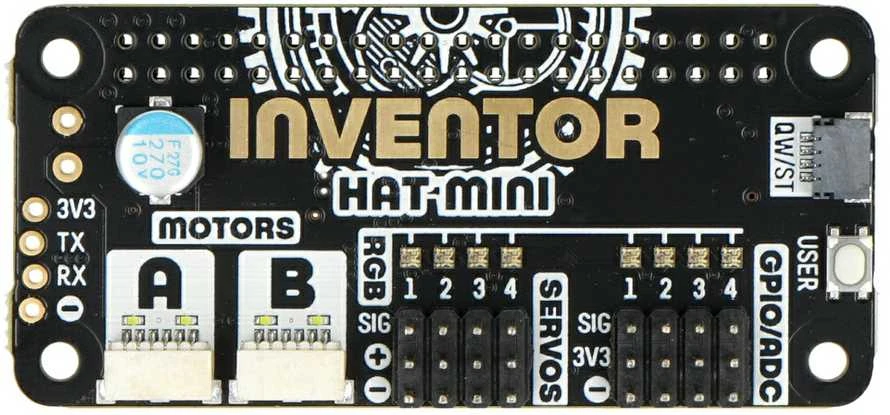Inventor HAT Mini plokštė su variklių ir servovariklių jungtimis