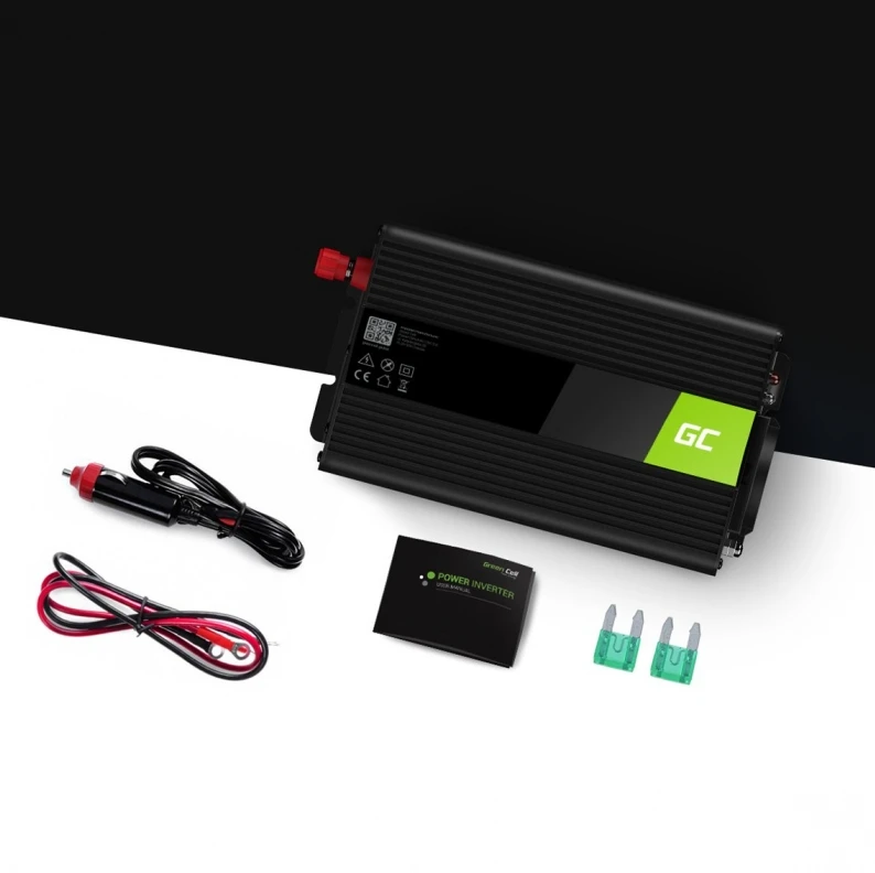 Green Cell Žalias Cell GREENCELL automobilio maitinimo keitiklis nuo 12V iki 230V 300W/600W gryno sinuso