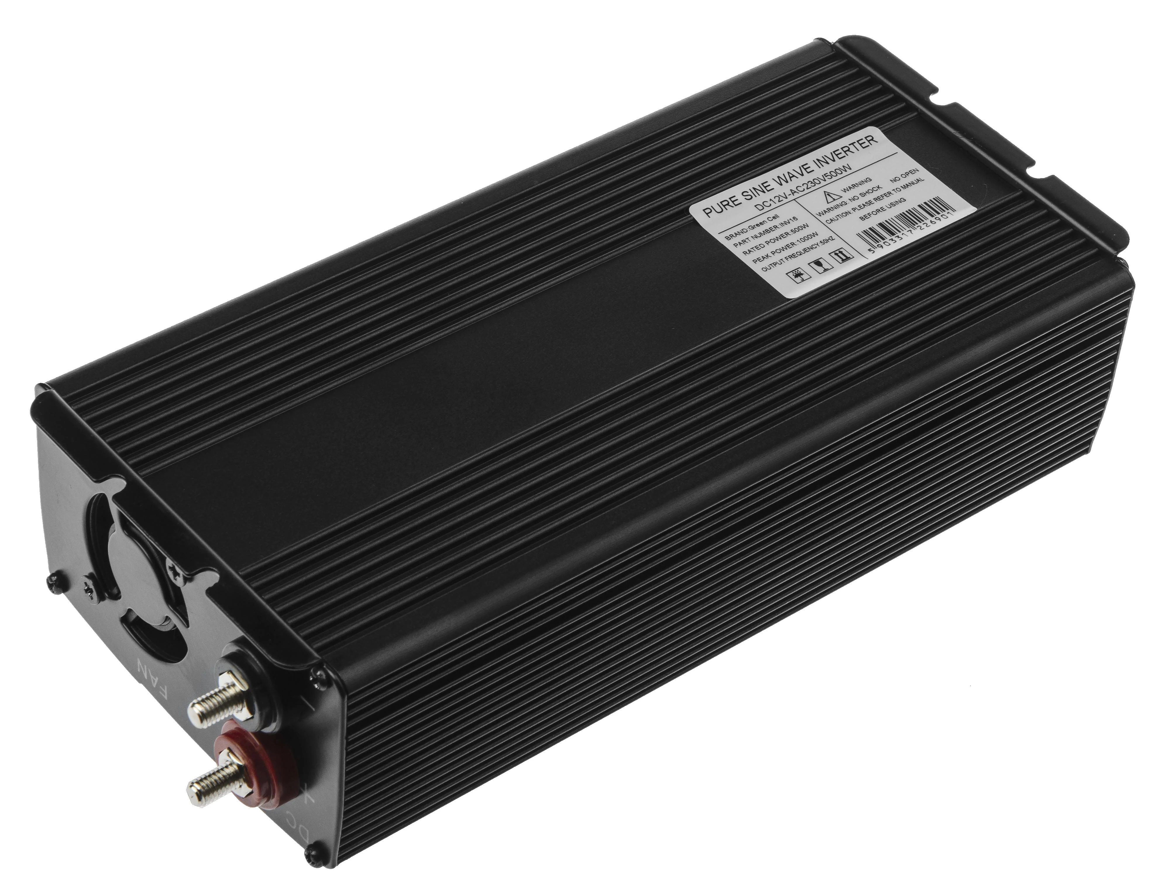 Green Cell 500W įtampos keitiklis su aušintuvu