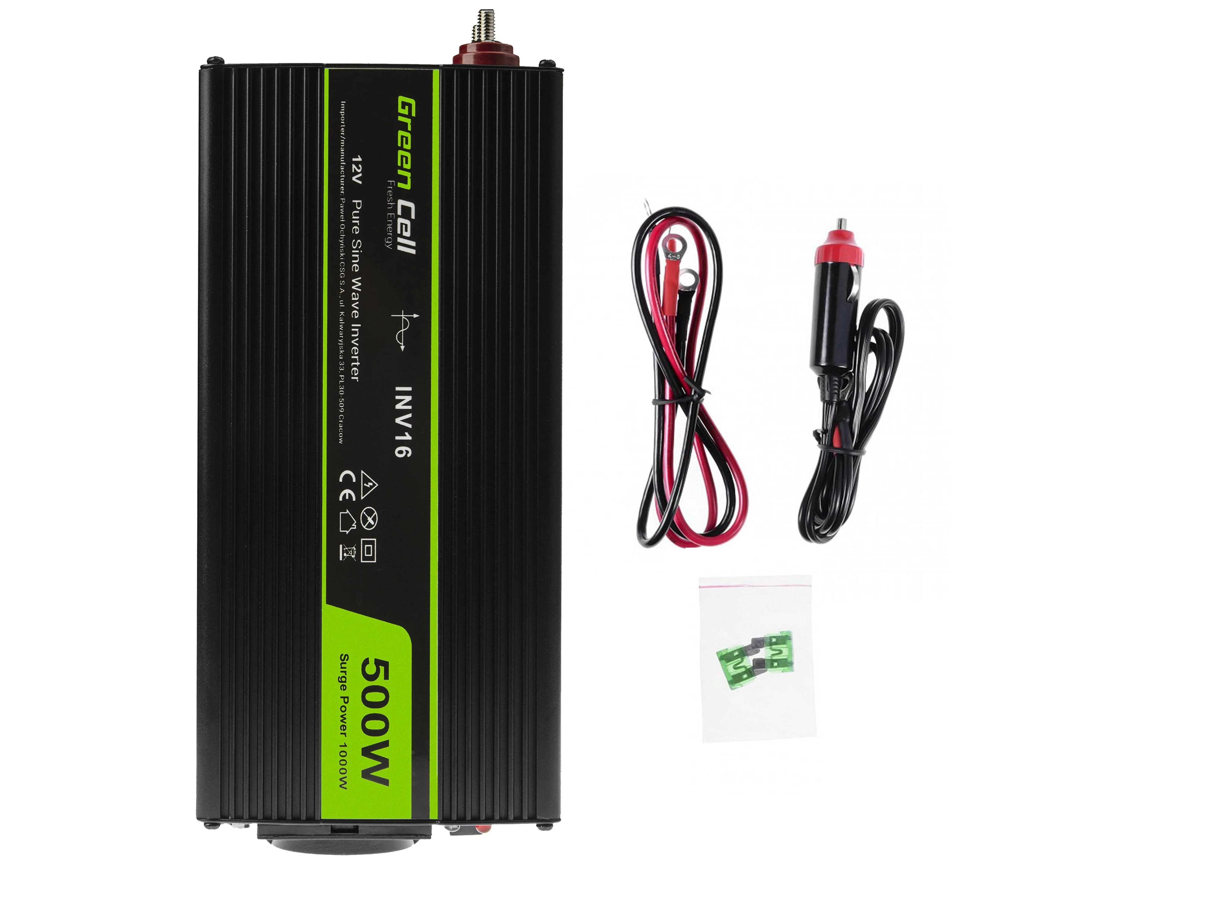 Green Cell Žalias Cell Inverteris 12/230V 500W sinusinė išėjimo įtampa Žalias Cell