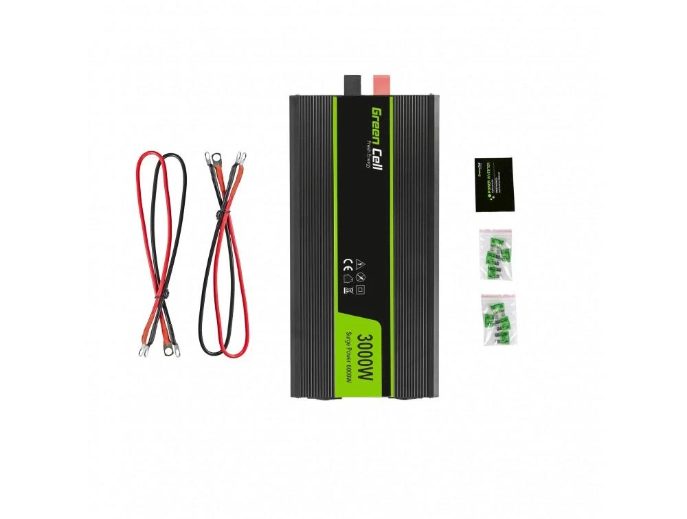 Green Cell Žalias Cell Inverteris 12V/220V 3000W/6000W Modifikuota sinusinė išėjimo įtampa Žalias Cell