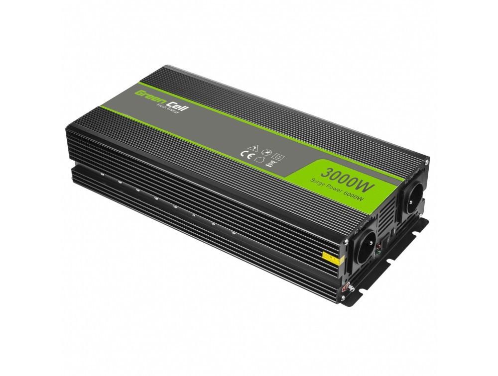 Green Cell Žalias Cell Inverteris 12V / 220V 3000W / 6000W Modifikuota  sinusinė išėjimo įtampa Žalias Cell | Varle.lt