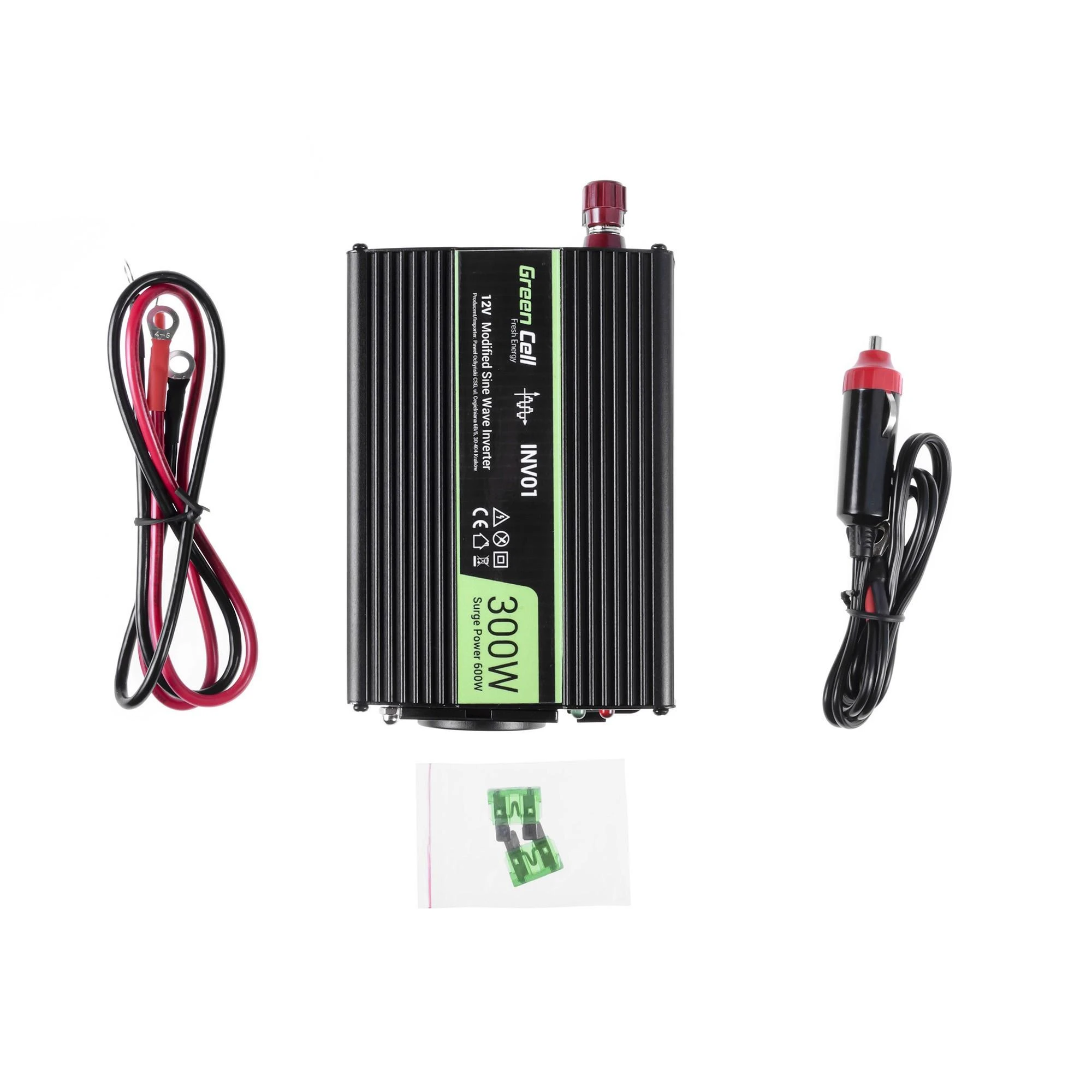 Green Cell Žalias Cell Žalias CELL Car Power Inverter Keitiklis 12V į 230V 300W/600W