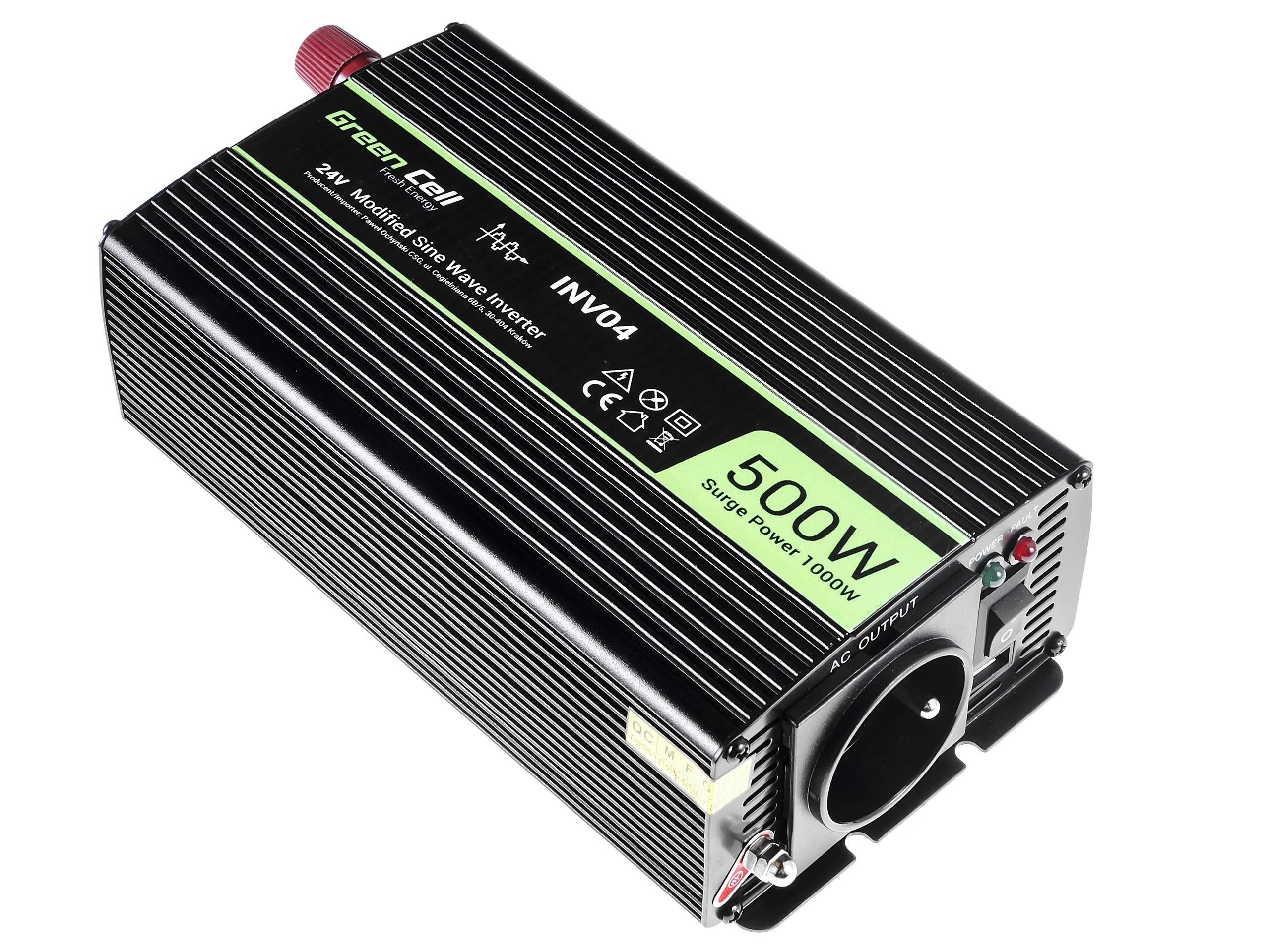 Green Cell Žalias Cell Inverteris 24/230V 500W modifikuota sinusinė išėjimo įtampa Žalias Cell