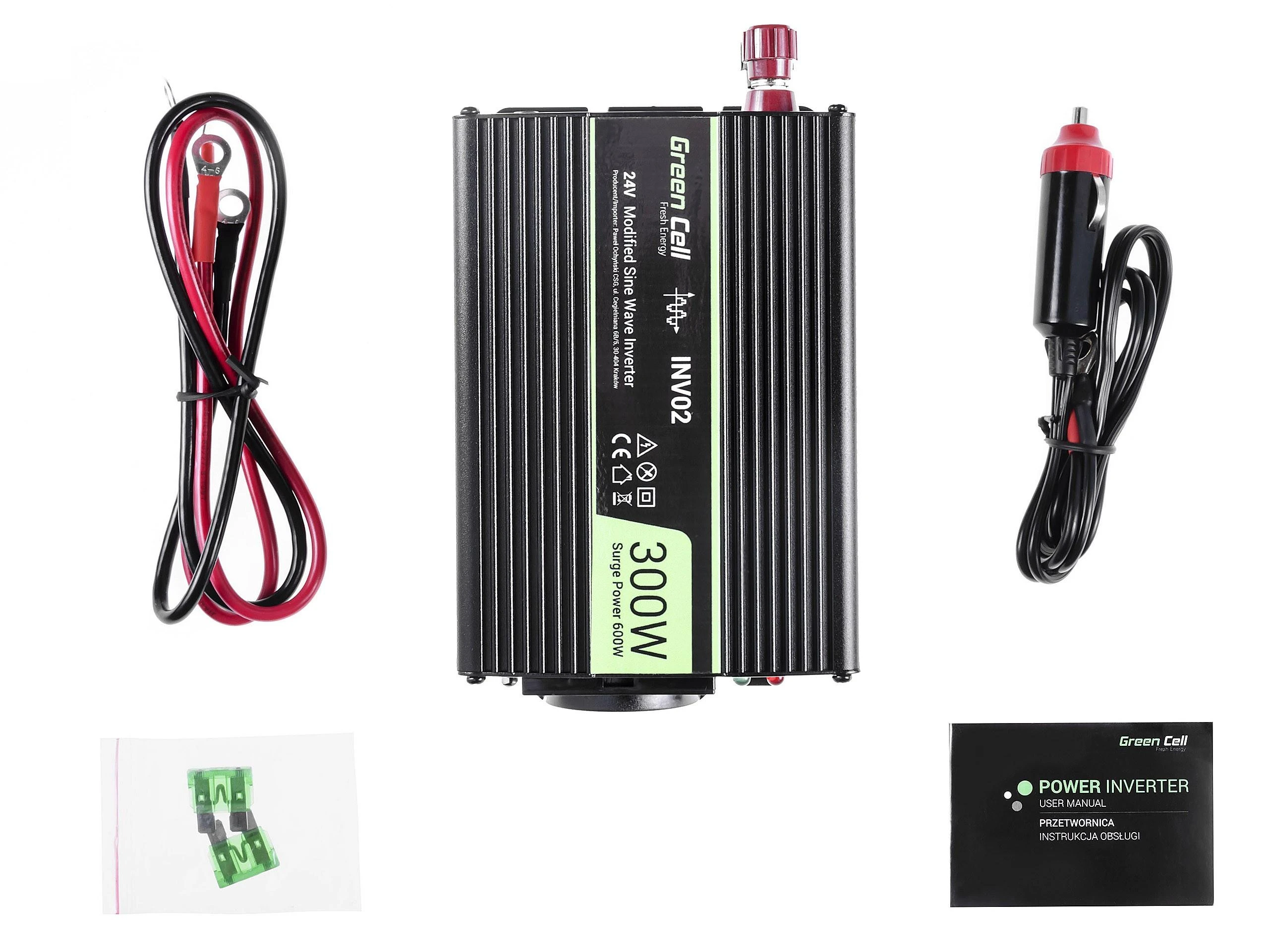 Žalias Cell Žalias CELL Car Power Inverter Keitiklis 24V į 230V 300W/600W