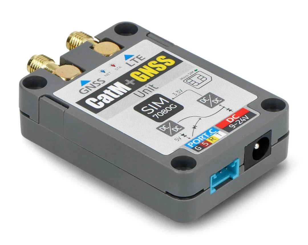 IoT CAT-M/NB-IoT + GNSS SIM7080G modulis su telekomunikacijų antena - M5Stack U137