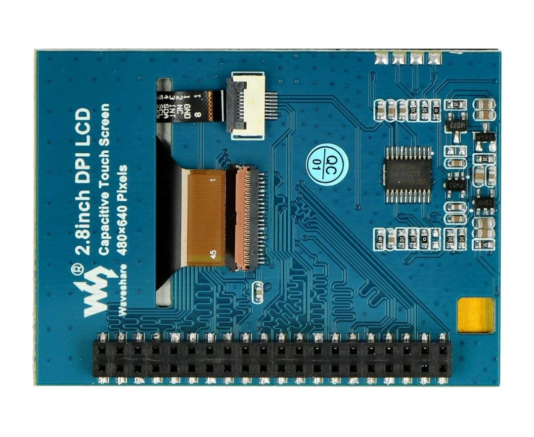 IPS LCD talpinis jutiklinis ekranas 2.8" 480x640px DPI GPIO, skirtas Raspberry Pi, Waveshare 18628