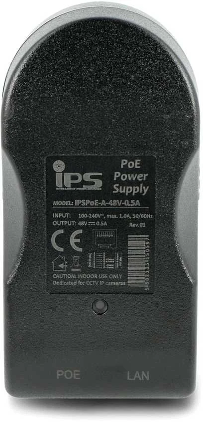 IPS PoE kištuko adapteris - RJ45 - 48V / 0.5A / 24W - juodas