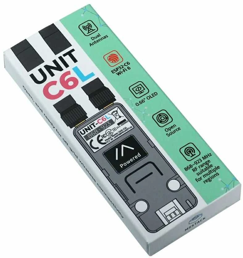 Įrenginys C6L – LoRa modulis, skirtas Meshtastic – SX1262, ESP32-C6 – M5Stack U202