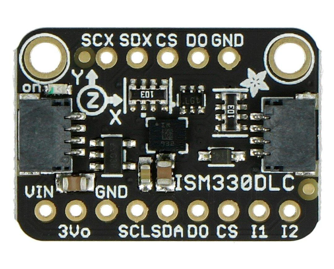 ISM330DHCX Adafruit jutiklio plokštė iš viršaus