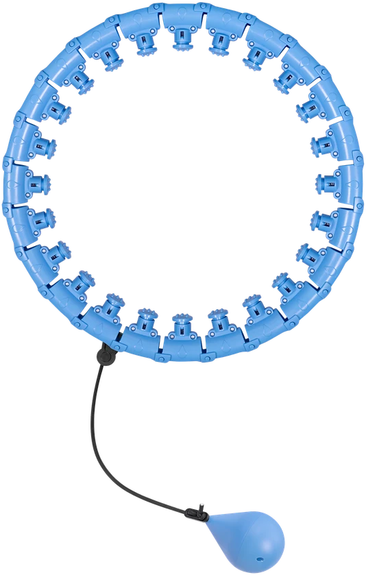 Smart Hula Hop liekninamasis lankas su kniedėmis ir svarmenimis, 50 cm, mėlynas, REBEL ACTIVE