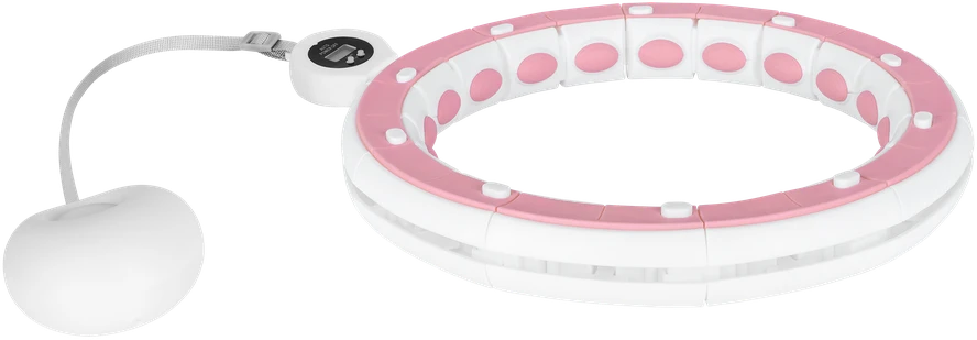 Smart Išmanusis hula hoop liekninamasis ratas su skaitikliu, smeigtukais ir svarmenimis, 50 cm, rožinis, REBEL ACTIVE