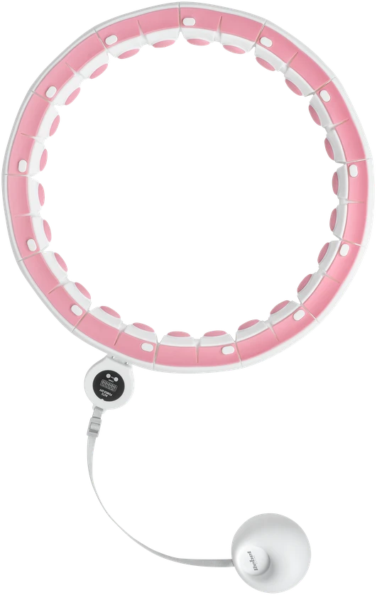 Smart Išmanusis hula hoop liekninamasis ratas su skaitikliu, smeigtukais ir svarmenimis, 50 cm, rožinis, REBEL ACTIVE