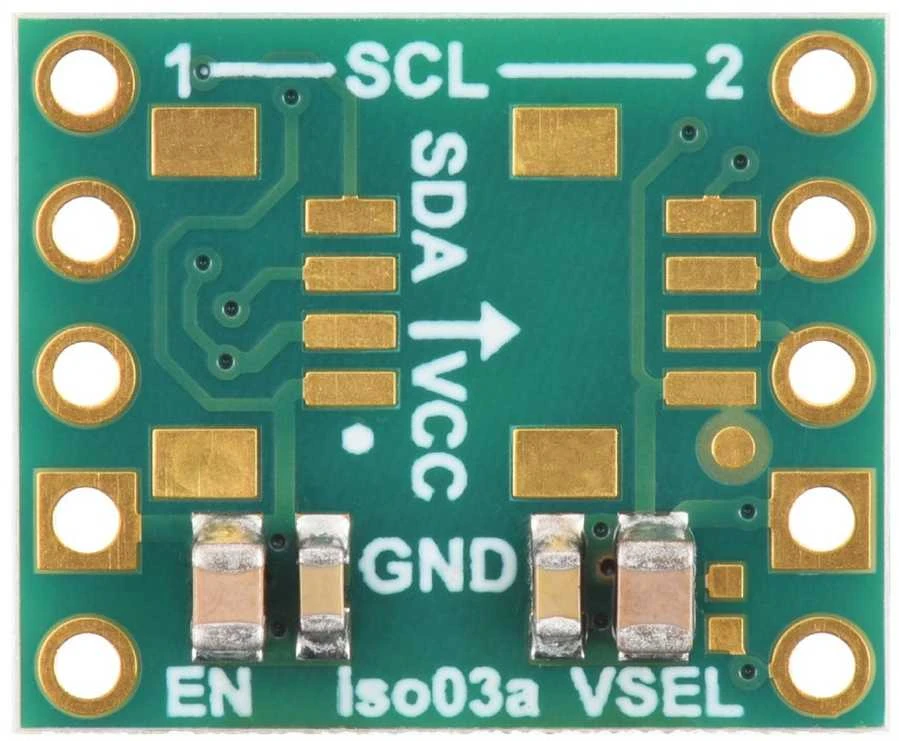 ISO1640 - Dvikryptis I2C izoliatorius su izoliuotu maitinimo šaltiniu be jungčių - 5V/3.3V, 200mA - Pololu 5392