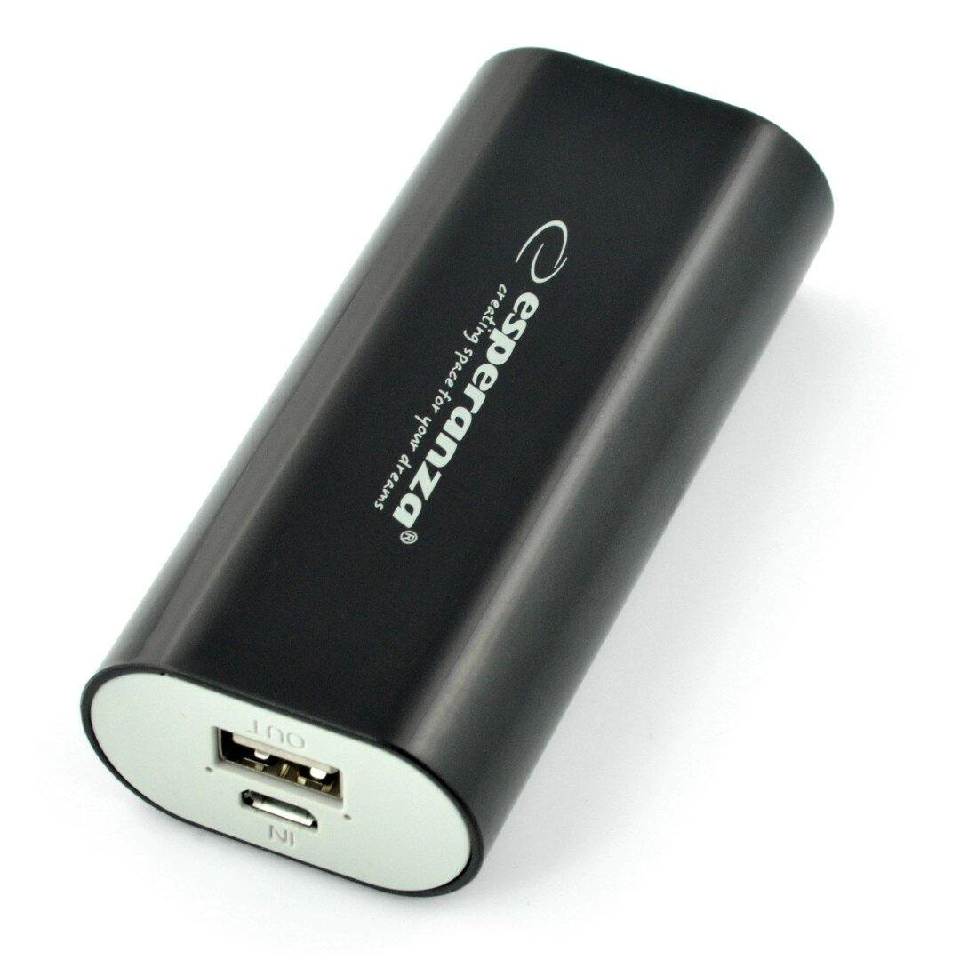 Power Bank Esperanza Hadron EMP105K (4400mAh; microUSB, USB 2.0; spalva juoda)