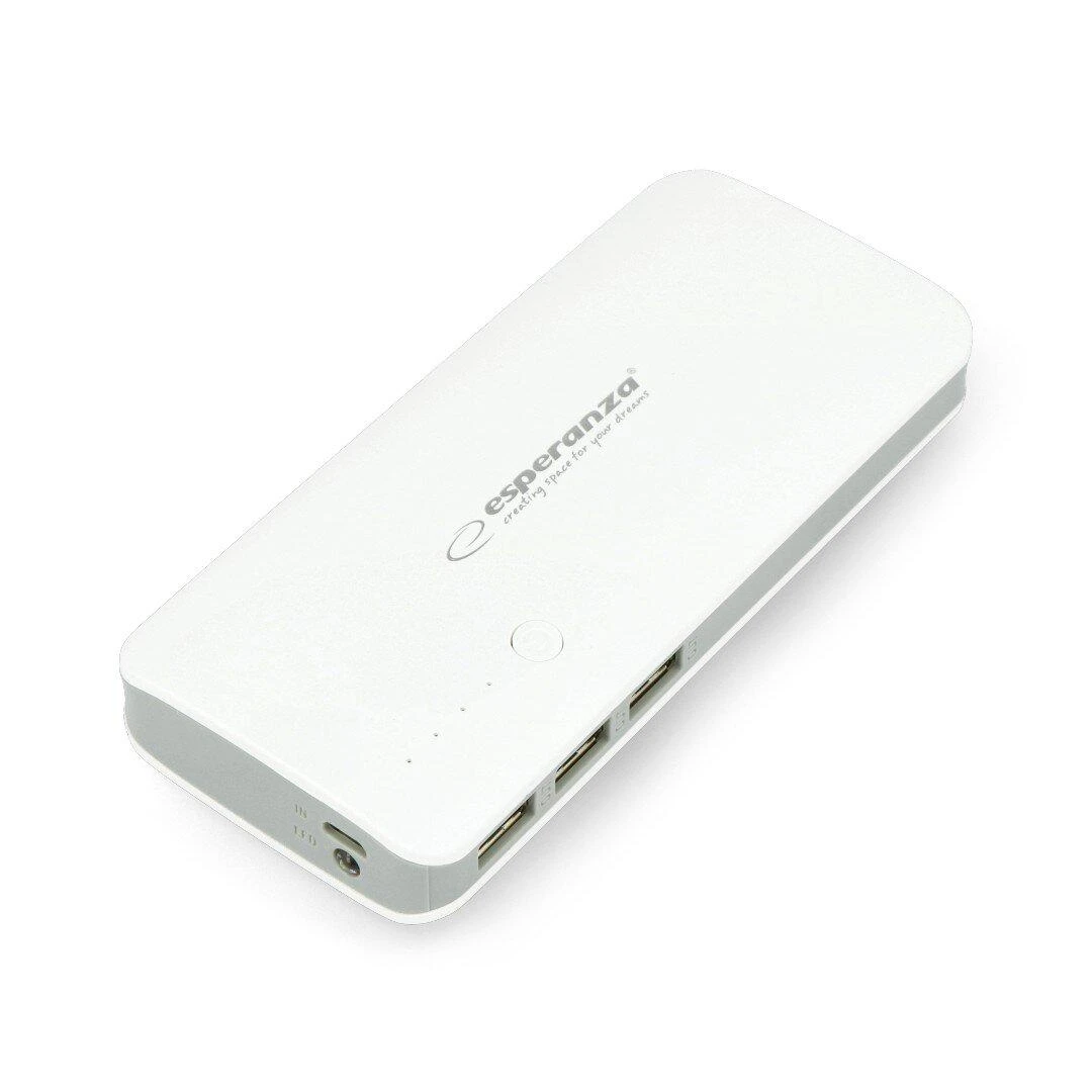 Power Bank Esperanza Radium EMP106WE (8000mAh, microUSB, USB 2.0, baltos spalvos)